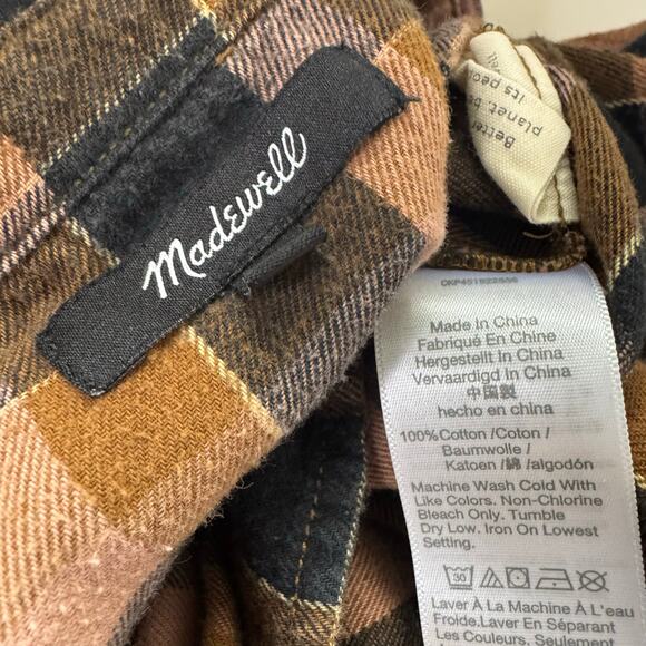 Madewell Flannel Oversized Ex-Boyfriend Shirt in Gideon Plaid size Small - Picture 6 of 7